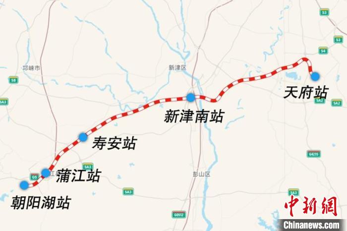 成都鐵路樞紐天府至朝陽湖段線路圖。　國鐵集團(tuán)供圖